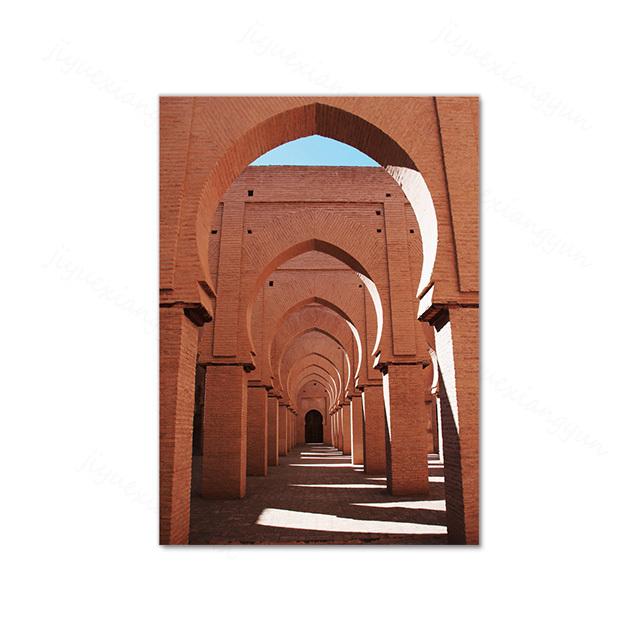 

Современная исламская архитектура, марокканская мечеть Аллаха Мухаммеда, цитата, плакат, настенная художественная дверь, печать на холсте, живопись, домашний декор 30X40cm No Frame