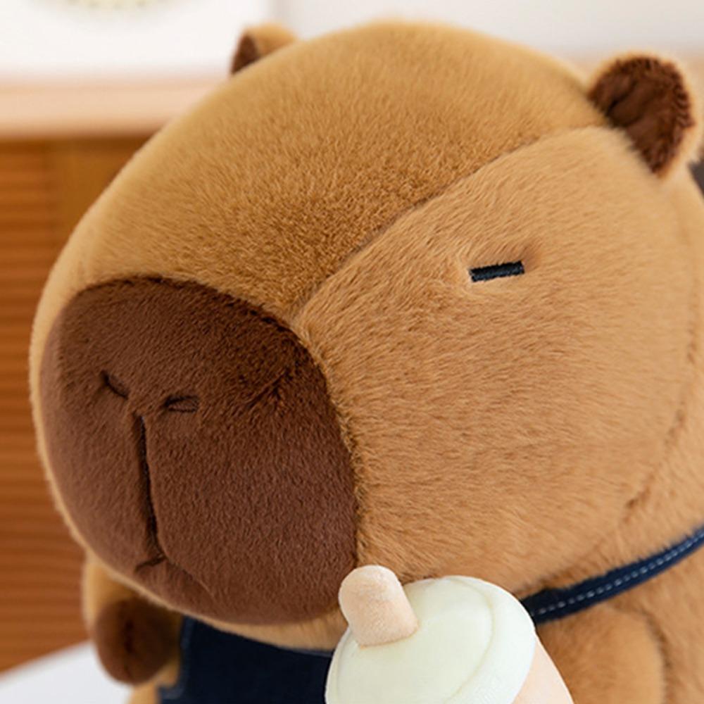 Drink Capybara Plush Doll Stuffed Capybara Fluffty Doll Capybara Plush Toy  Children Gift