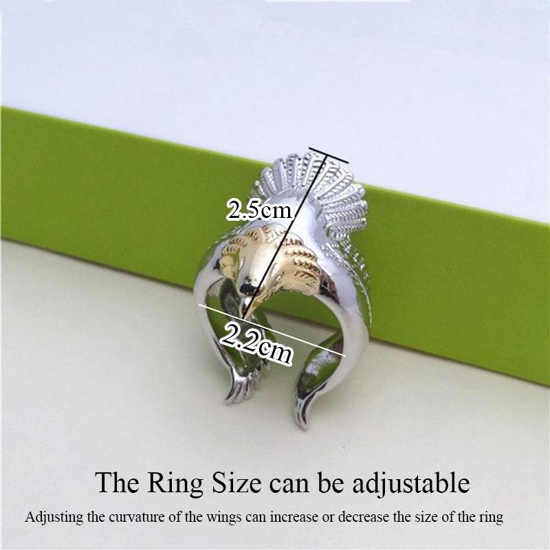 Open Size Ring Jewelry Gold Retro Eagle Wings Fashion Rings Unique Copper Alloy Eagle Ring Man's High Quality Animal Accessories