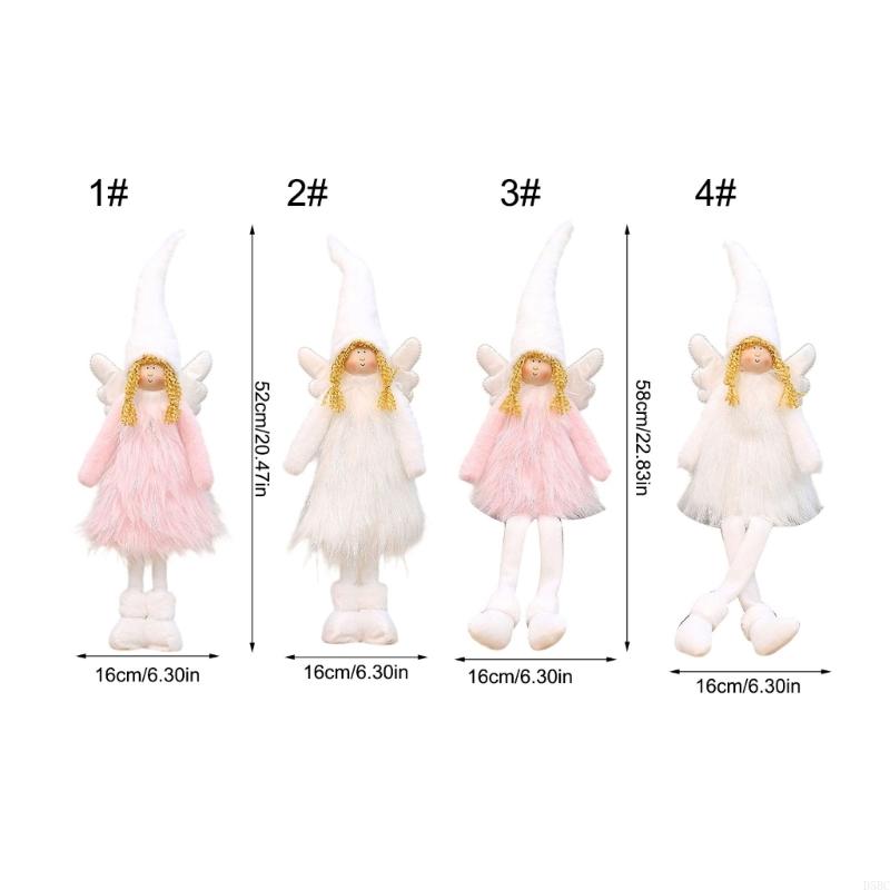 Soft Pink Angelic Wing Plush Doll Christmas Home Decoration Ornament