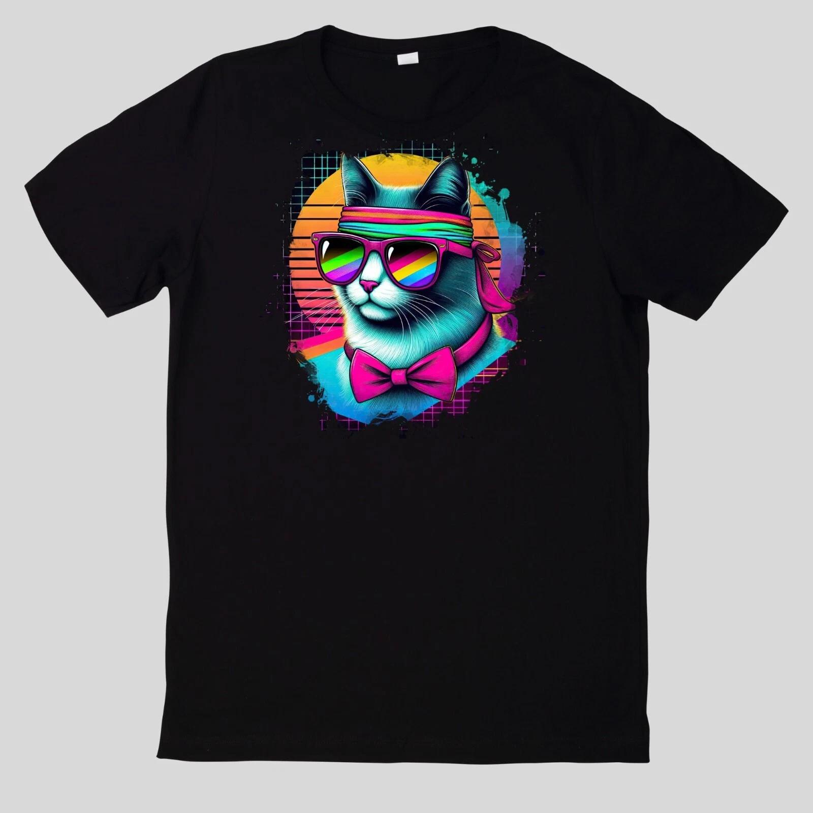 T-Shirt Aquarell Retro coole Katzen XS