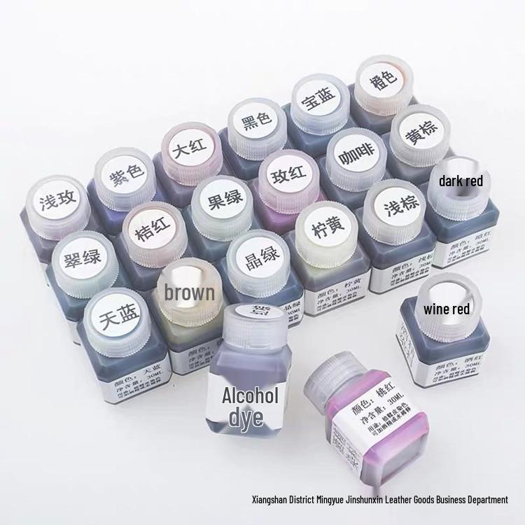 DIY Leather Craft Kit: Includes Gold Alcohol Dye, Carving Dye, and Staining Agent (30ml).