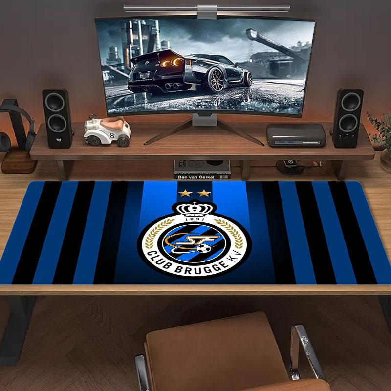 Club Brugge KV Logo Large Size Mouse Pad Large Gaming Table Cushion Non-slip Laptop Tablet Big Mousepad XXL Mat Mini PC Playmat With Lock Edge