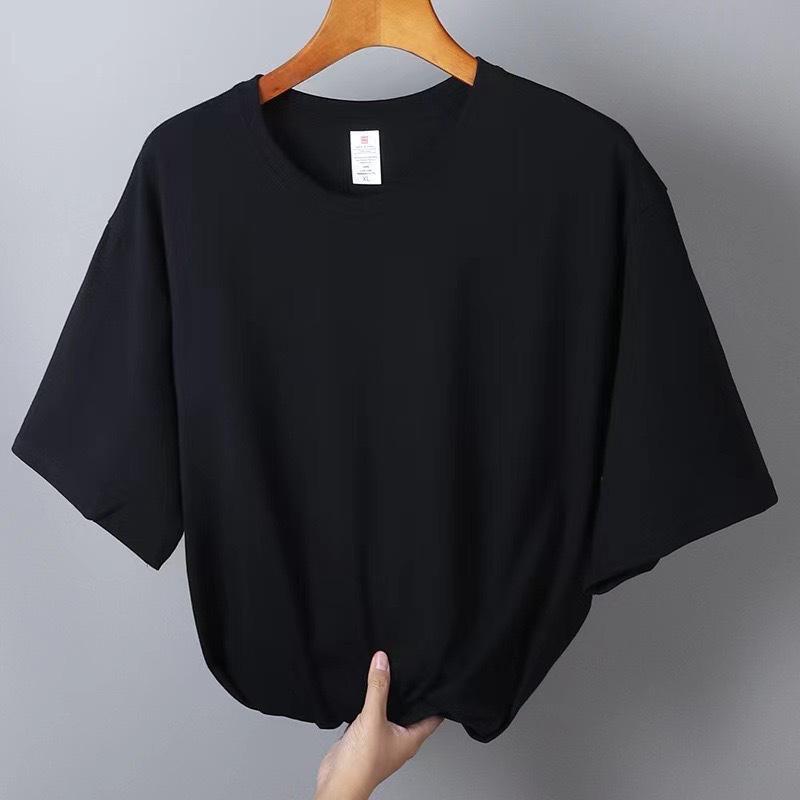 Heavy Cotton Short-sleeved T-shirt Men's Loose Solid Color Bottoming Shirt Top Summer Men's and Women's Same T-shirt