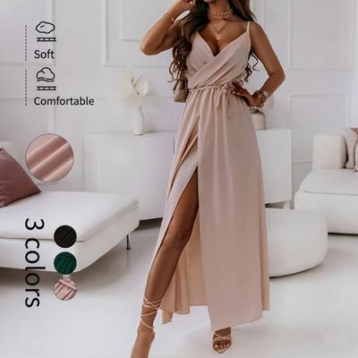 Women's Spring and Summer Elegant V-neck Evening Dress