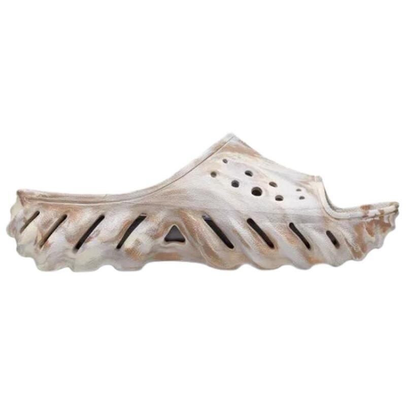 Crocs Echo Casual and Comfortable Anti-abrasion Slippers Unisex Grey Brown