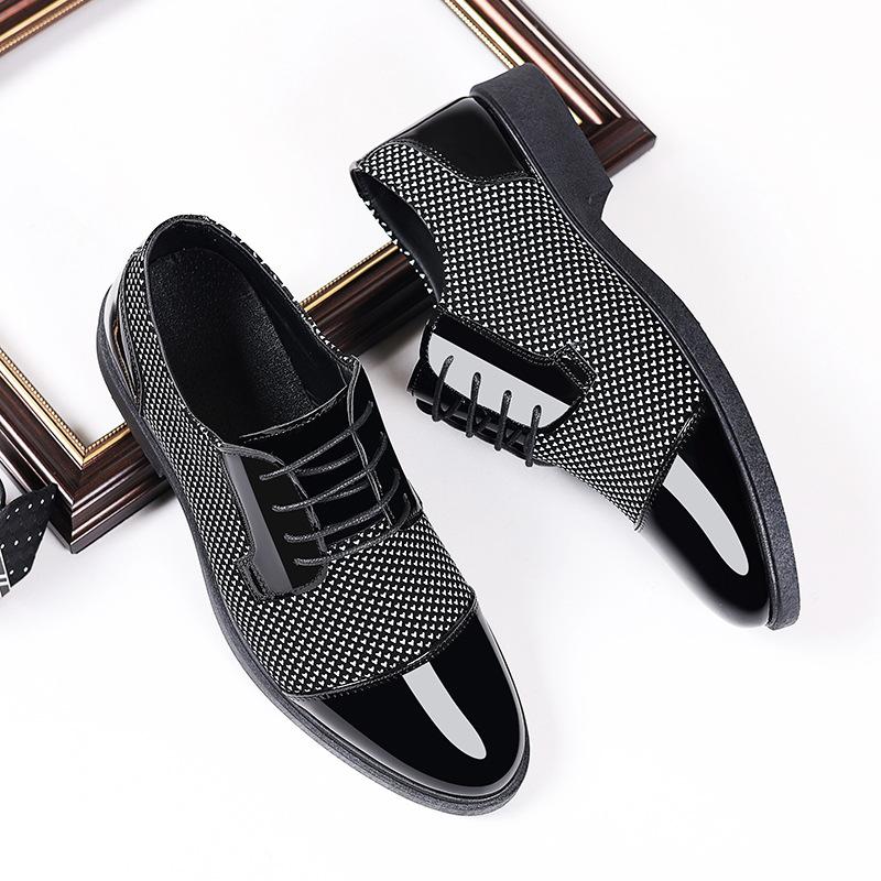 

Qingyinglun casual business dress leather shoes men s shoes wedding shoes inner height increase single shoes work shoes waterproof and lightweight 45