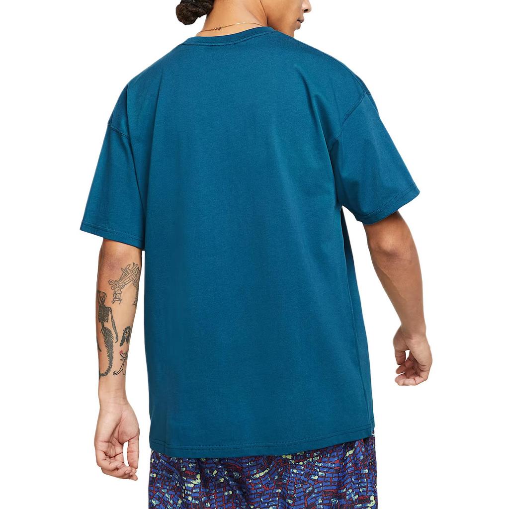Nike T Shirts Men's Blue Crew Neck Moderate Straight Fit BQ7343-474