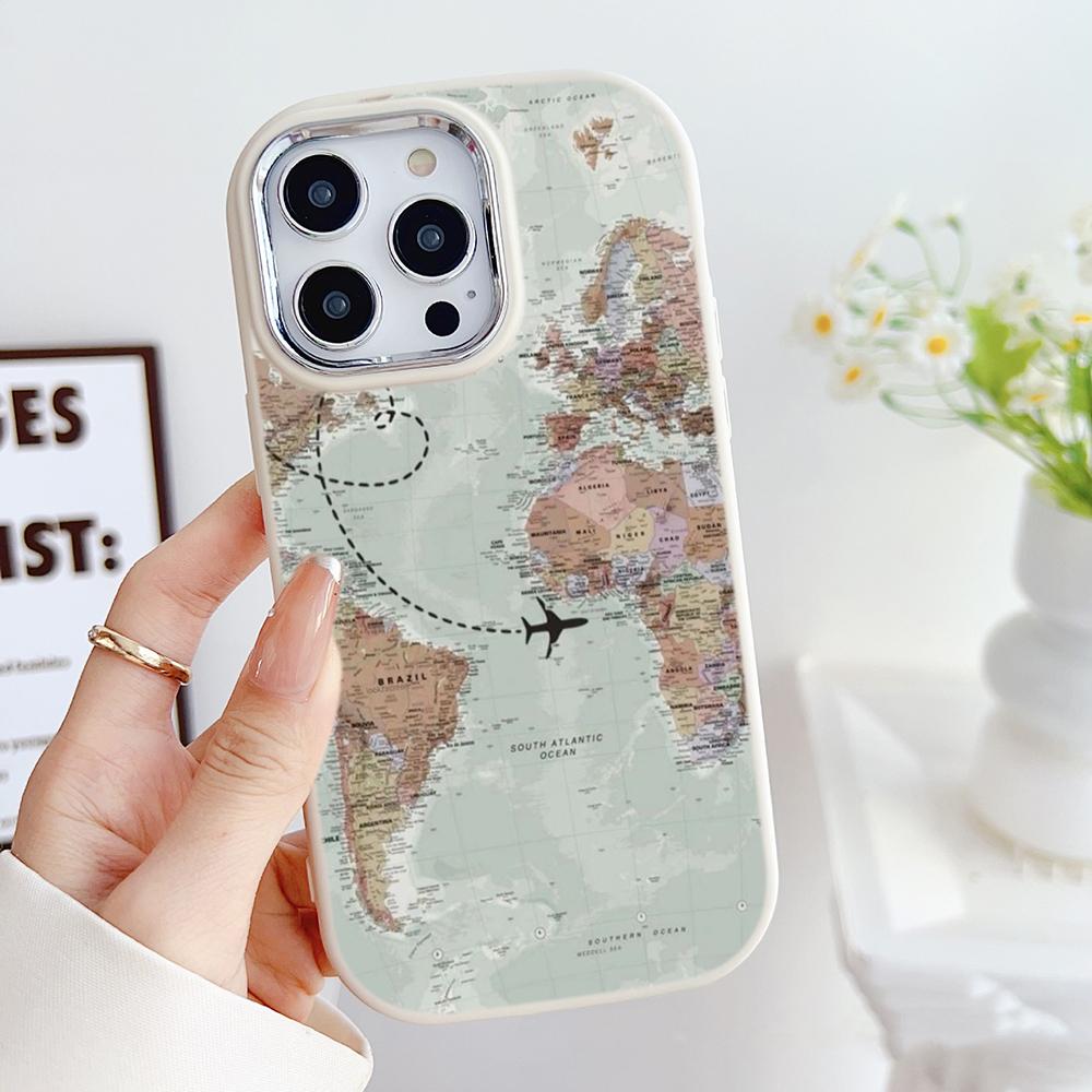 LZ24 Map airplane trajectory art Soft Phone Case for Samsung S24 Ultra S23 Plus S21 A16 A54 A34 A05 Infinix Hot 40 30 Lens Protection Shockproof Cover