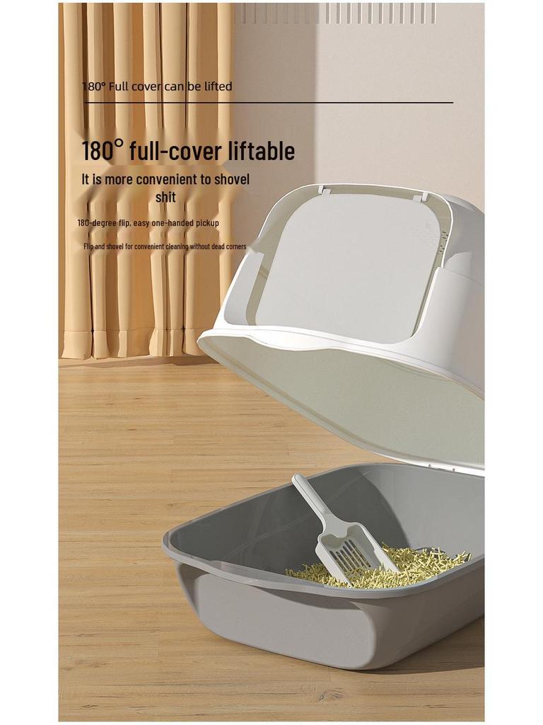 Extra-Large Enclosed Cat Litter Box: Odor & Splash-Proof, Dual-Use Design