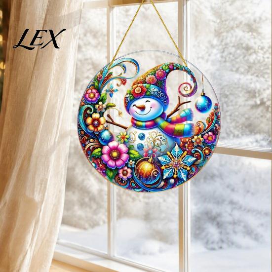 Acrylic Hanging Decorations Christmas Tree Ornaments, Festive Pendants with Lanyard for Holiday Ornaments Party Home Decoration, Indoor Scene