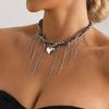 New Women Elegant Tassels Heart Pendant Necklace For Women Y2K Chain Choker Necklace Fashion Party Jewelry Accessories Gift