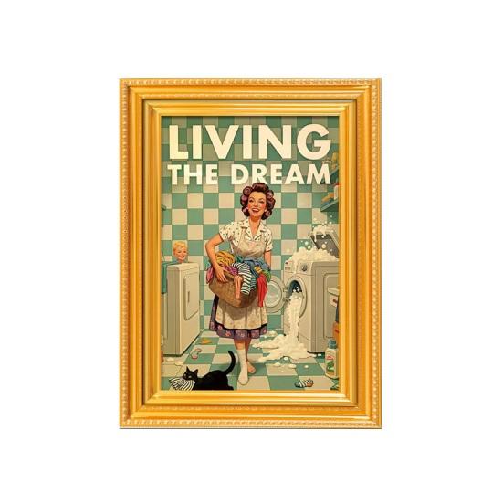 1/5Pcs Vintage Poster Cat Refrigerator Magnet 3D Wooden Retro Painting Frame Fridge Magnet Home Kitchen Office Decoration