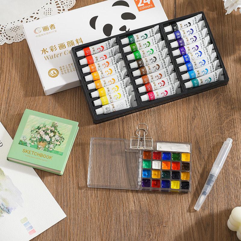 Mini Conjunto de Tinta Aquarela Portátil e Paleta de Diário de Viagem para Estudantes