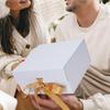 2pcs White Gift Boxes with Lid and Ribbon Collapsible Rectangle Gift Wrap Box Treat Boxes for Present Birthday Wedding Bridesmaid Proposal Box