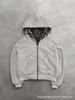 Women's Hooded Long Sleeve Zip Up Hoodie Loose Fit Streetwear Reversible Leopard Print Pocket Sweatshirt Top