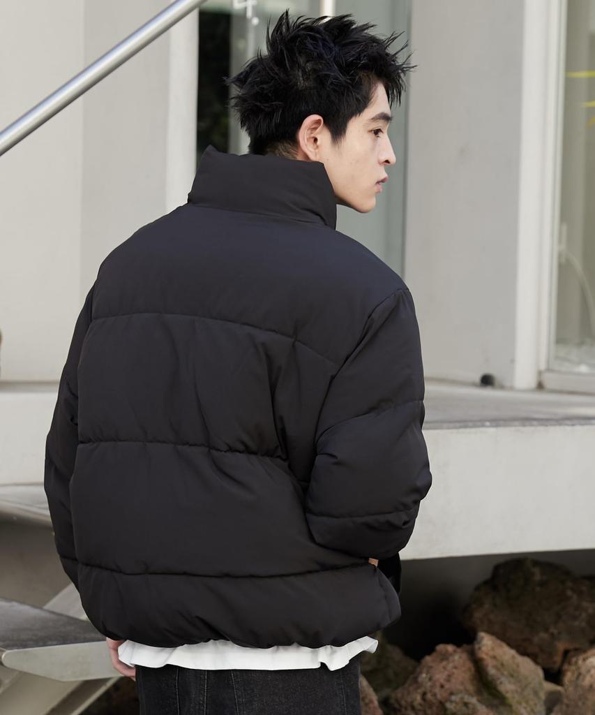 WEGO Unisex Padded Down Padded Cold Weather Solid Christmas Size Type C Black Men's Jacket, Eco-Friendly Jacket, Outerwear, Protection, Streetwear,