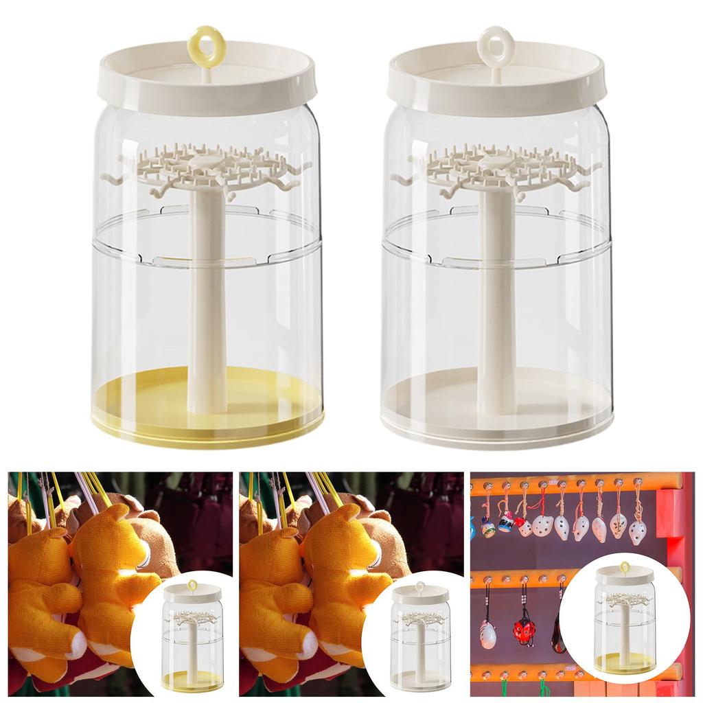 Doll Display Case Storage Box Multifunction with Hanging Hooks Case Earring