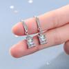 2026 Ear Buckle Women's Simple Single-row Drill Ear Buckle Personalized Square Diamond Short Earrings, Earrings, Ear Hooks