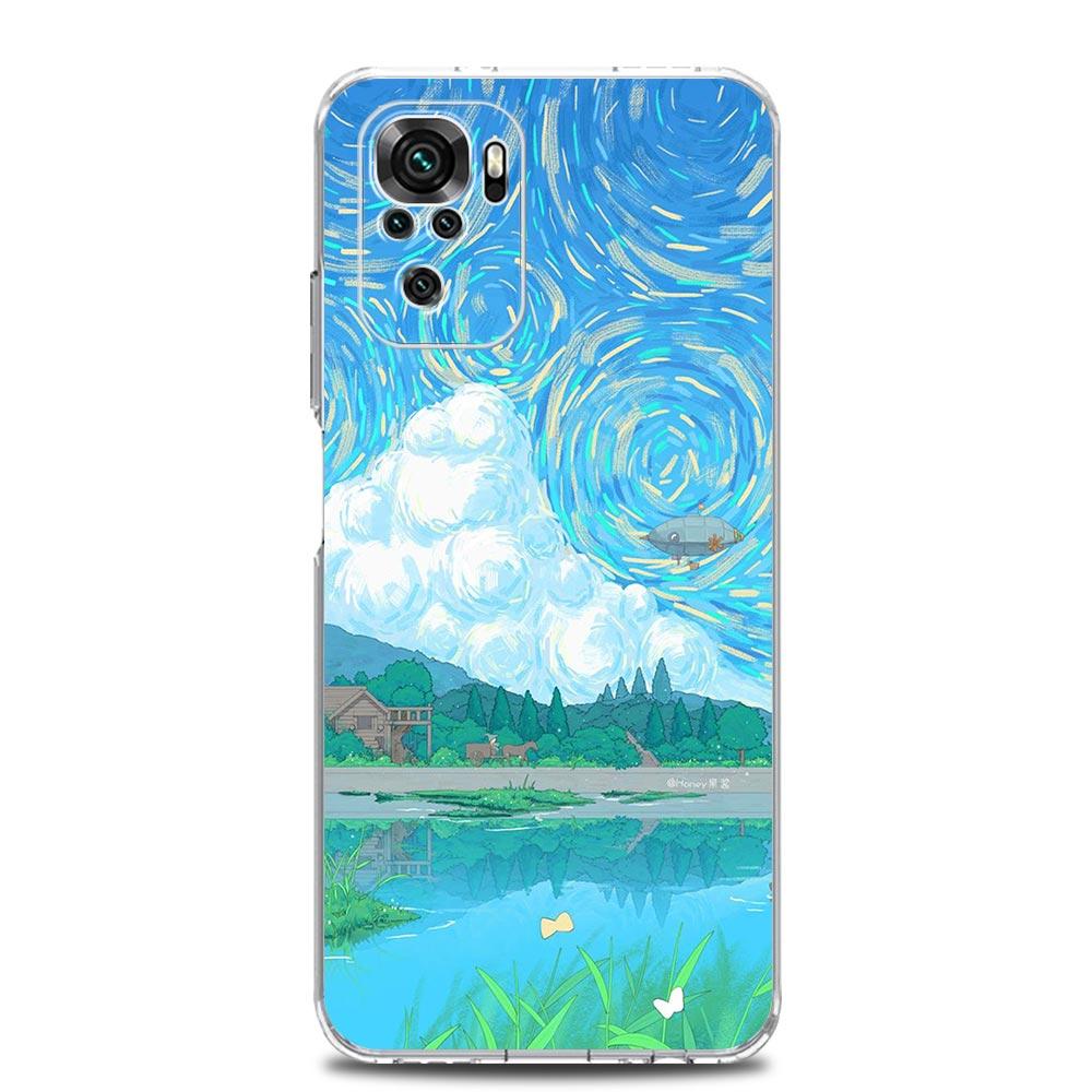 INS Japan Sunset Scenery Clear Phone Case For Xiaomi Redmi Note 12 5G 9S 9 8 10 11 Pro+ 9T 8T 10C 9C 9A 7 Pro Soft Back Cover