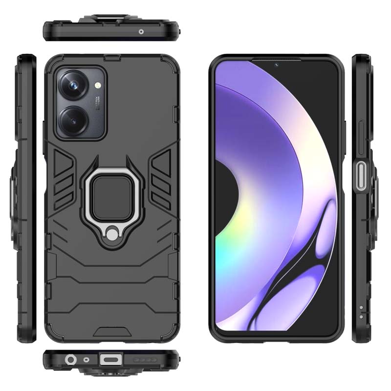 Shockproof Case For Realme 10 11 Pro Plus 9 9i RMX3630 4G 5G Cover Ring Stand Armor Back Coque for OPPO A17 A17K Phone Case