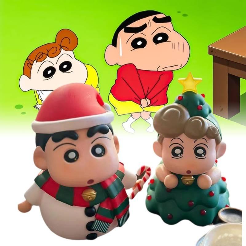 Adorable Crayon Shinchan Christmas Snowman Character Figurine For Desktop Decoration