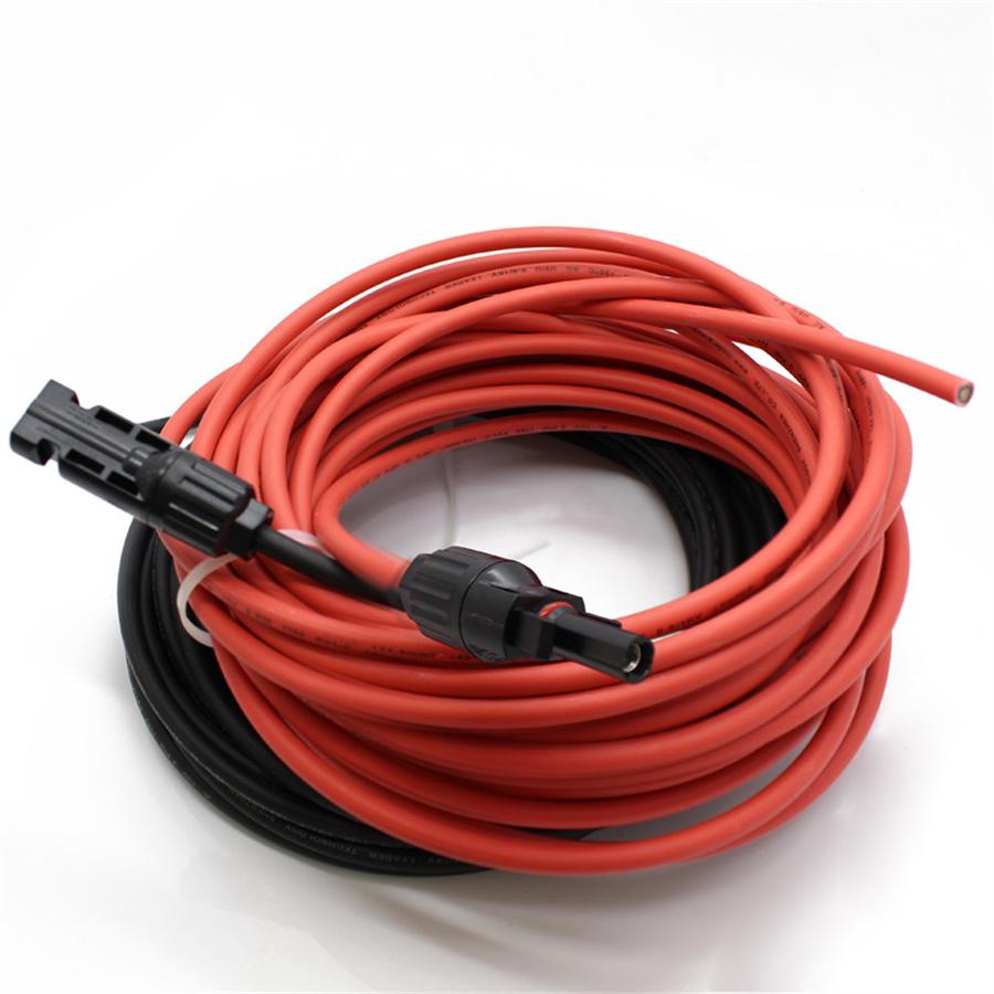 Solar Panel Extension Cable Wire Black+red 4mm2 Cable with Male and Female Connector Cable  12AWG 5M