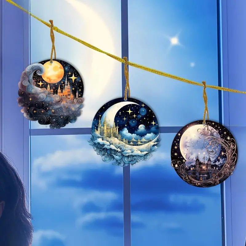 

Современный акриловый ночной пейзаж, подвеска для украшения салона автомобиля, для стильных транспортных средств 2