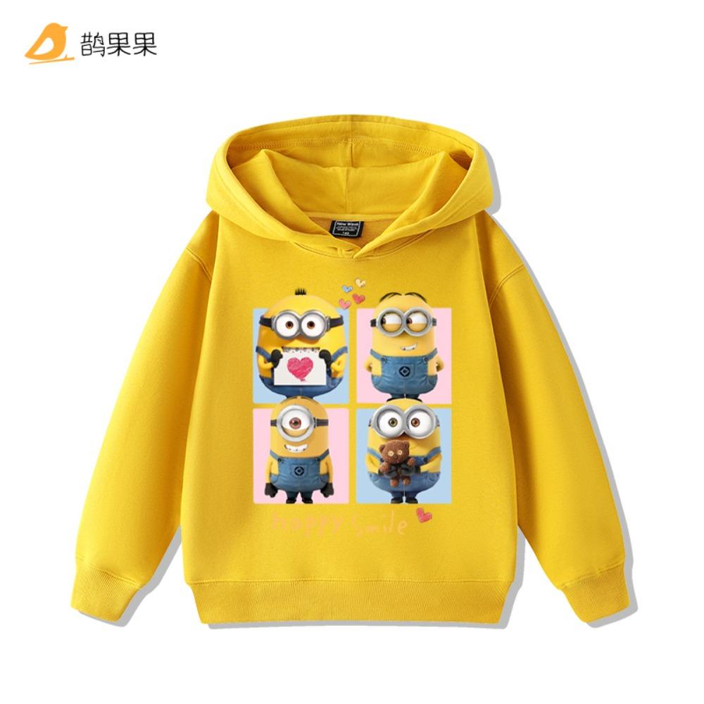 Minion Double-Sided Printed Children's Sweatshirt - Fall/Winter Boys' and Girls' Outdoor Loose Comfortable Hooded Top