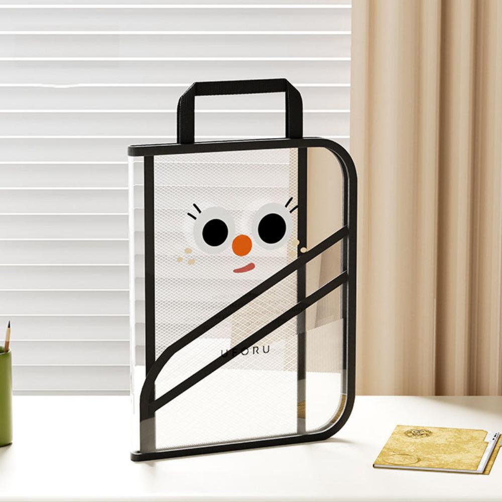

Transparent Book Storage Bag Foldable Handheld Bag Convenient Portable File Bag Travel чёрный