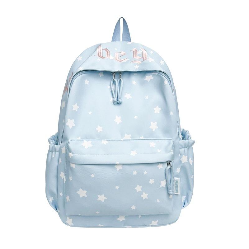 Schoolbag Cute Star Printed Backpack Female Junior High School Student Ins Niche High Value Large Capacity Commuter Travel Backpack