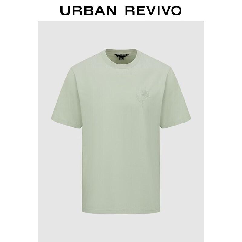 Men s Hollow Out Floral Round Neck T-Shirt M