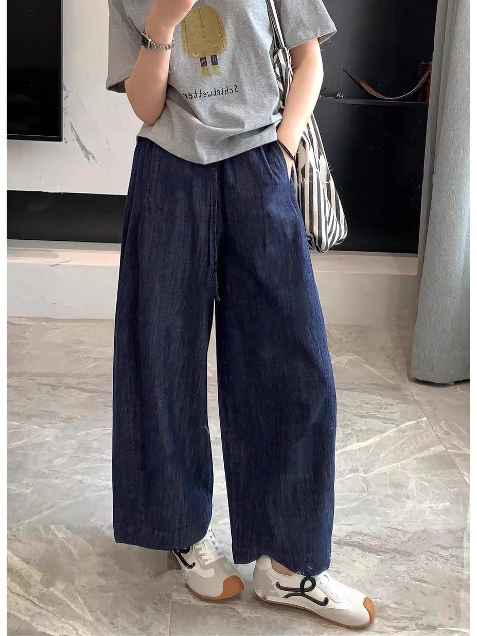 

Women s Summer Anti-Fade Comfort Pants Extra Large темно-синий