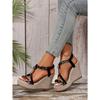 Women's Summer New Arrival Wedge Heel Chunky Sole Rhinestone Sandals - Plus Sizes