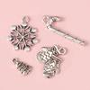 19pcs Vintage Mixed Style Christmas Snowflakes Snowman Pendants DIY Jewelry Making Accessories Handmade Material Art Craft