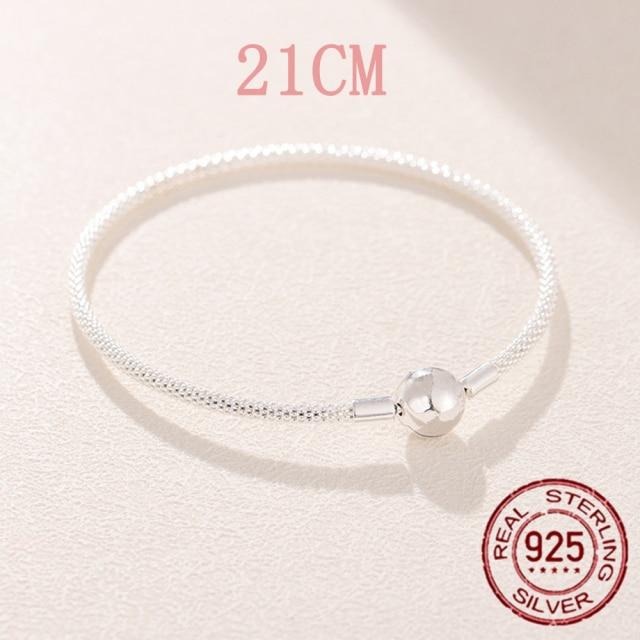 925 Sterling Silver Snake Chain Bracelets Charm Pendientes Mujer 925 Original Bracelet For Women Fine Jewelry Clasp Bangle Gift