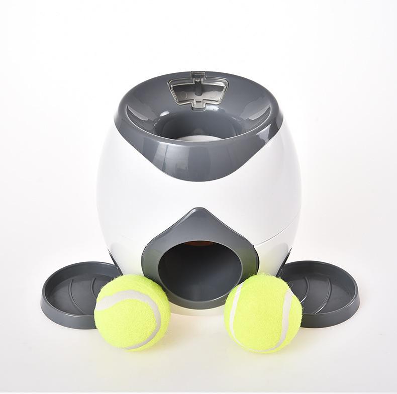 

Dog Ball Launcher with 2 Balls Slow Release Food Dispenser Treat Reward Machine Automatic Feeder Dark Gray Training Toy With 2 Balls темно-сірий
