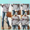 Cozy Womens Christmas Sweatshirt Long Sleeve Jumper Blouse Perfect For Holiday Celebrations
