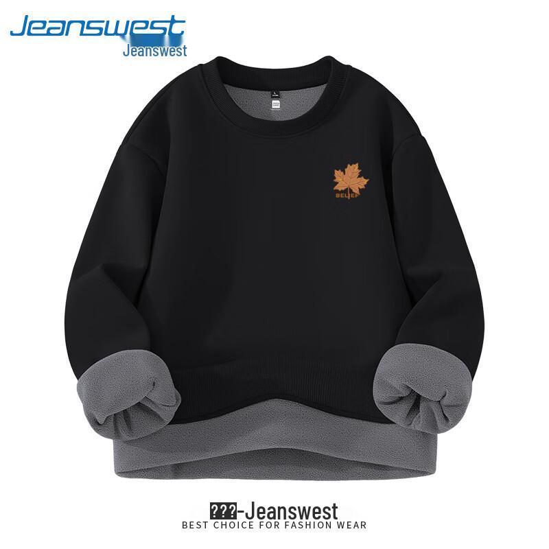 

Jeanswest Men s Plush Lined Maple Leaf Print Sweatshirt 3XL