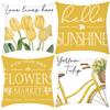 New Green Plant Tulip Print Pillow Cover Letter Print Pillow Home Sofa Cushion Cover