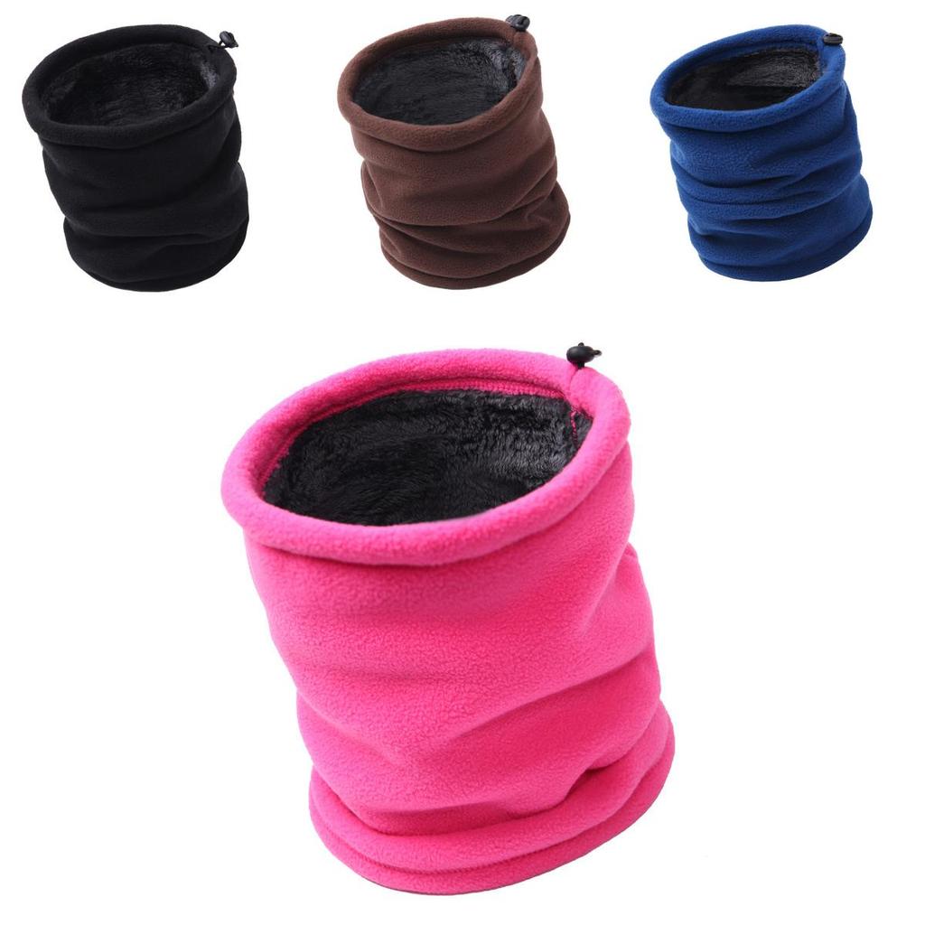 Cozy Mens Womens Fleece Neck Warmer Snood Scarf Hat Unisex Thermal Ski Wear