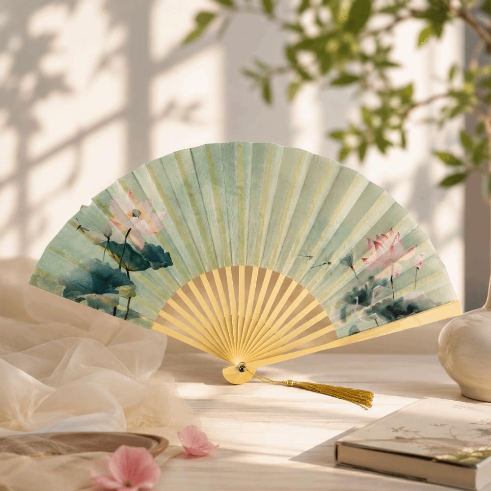 Chinese Style Hand Fan Collapsible Dance Fan Portable Folding Handheld Fan  Party
