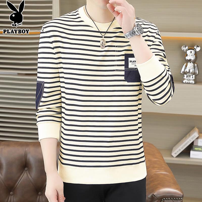 PLAYBOY Men's Crewneck Long Sleeve Pullover Sweatshirt