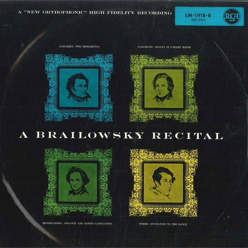 

LP Record ALEXANDER BRAILOWSKY A Brailowsky Recital LM1918 RCA Germany Classical Used
