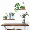 Naklejki Ścienne Dekoracyjne z Doniczkowymi Roślinami do Dekoracji Salonu, Zdejmowalne Samoprzylepne Naklejki na Drzwi, Okna, Płytki, Mural z PCV