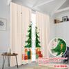 2pcs,2D Plane Printing Creative Curtains Christmas Tree_ Gift Box_ Snowflake Polyester (without Rod) Decorations Inside for