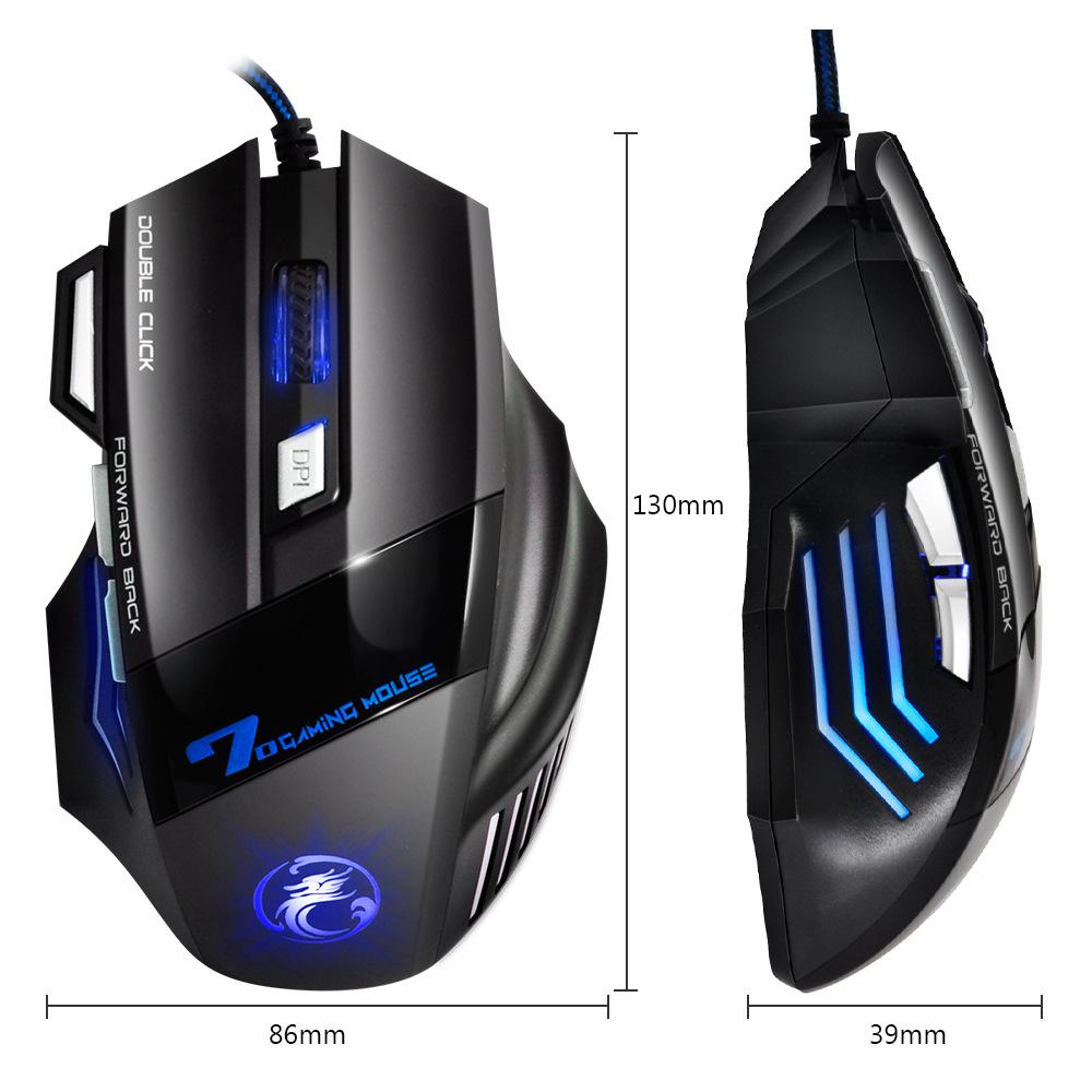 iMICE 7-Key Colorful Breathing Light Gaming Mouse for Desktop and Laptop