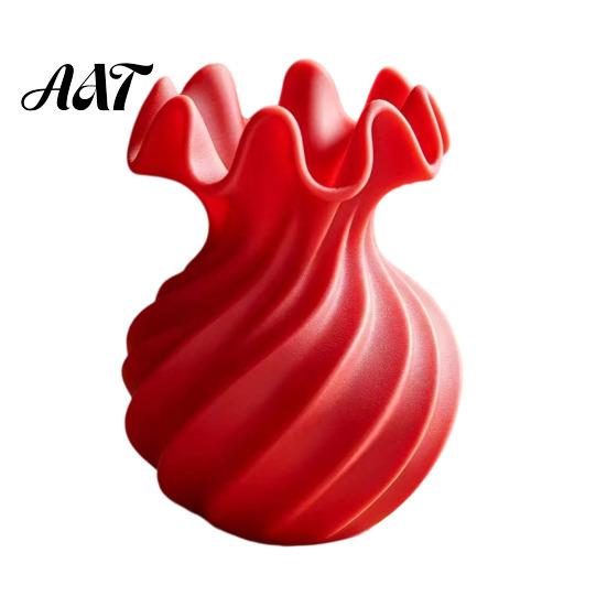 Elegante Schlafzimmer-Tischdekoration 3D-gedruckte spiralförmige Wellen-Vase, Minimalistischer Blumenhalter, Dekorative Vase für frische Blumen oder Trockenblumen,