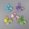 Cute Bling Heart Bear Animal Candy Keychain Ring for Women Friend Lovers Lovely Creative Bag Car Earphone Box Key Accessories