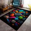 Kolorowy dywan z nadrukiem kamyków - Mata antypoślizgowa do salonu/sypialni/łazienki, Unikalny prezent urodzinowy